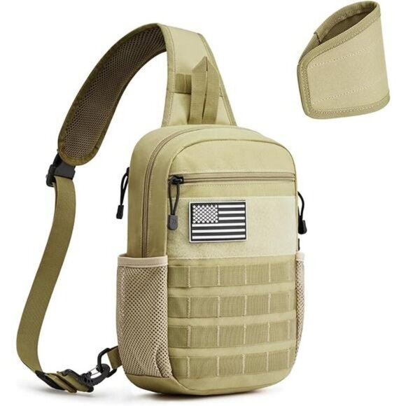 Tactical Sling Backpack Small Shoulder Bag for Hiking Travel Outdoor Sports - Picture 8 of 8
